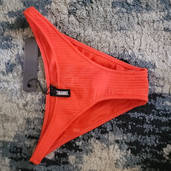 Red Rib Cheeky coverage Bathing suit bottom - Picture 1 of 3